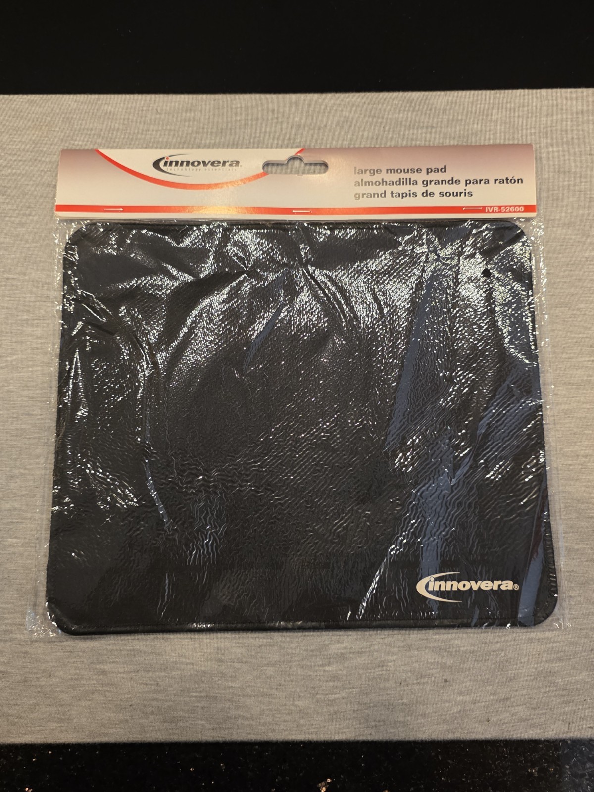 Innovera IVR-52600 Large Black Mouse Pad Non-Skid Backing New Sealed