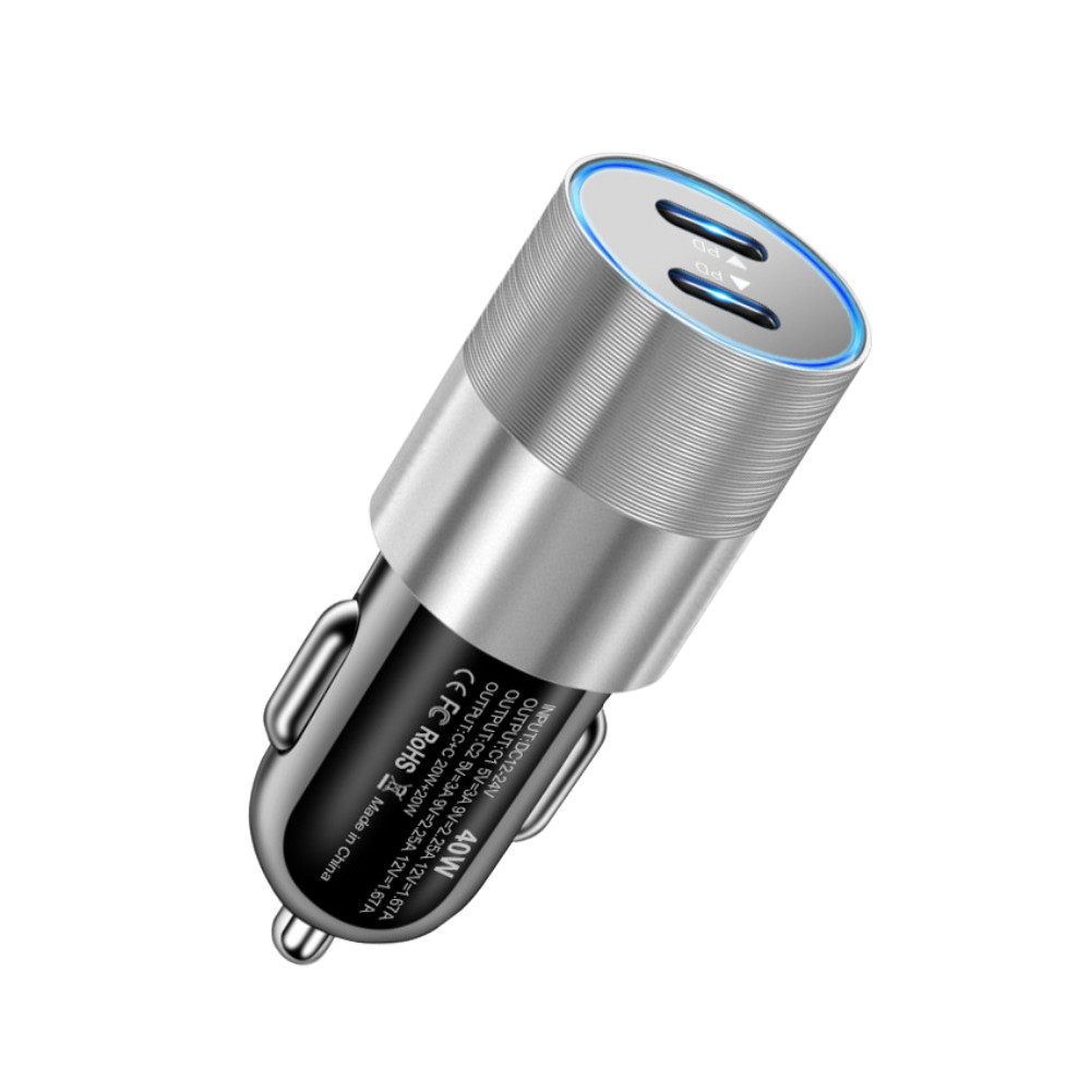 Dual 40W USB C PD Fast Car Charger Adapter Socket For iPhone 14 13 12 11 Android