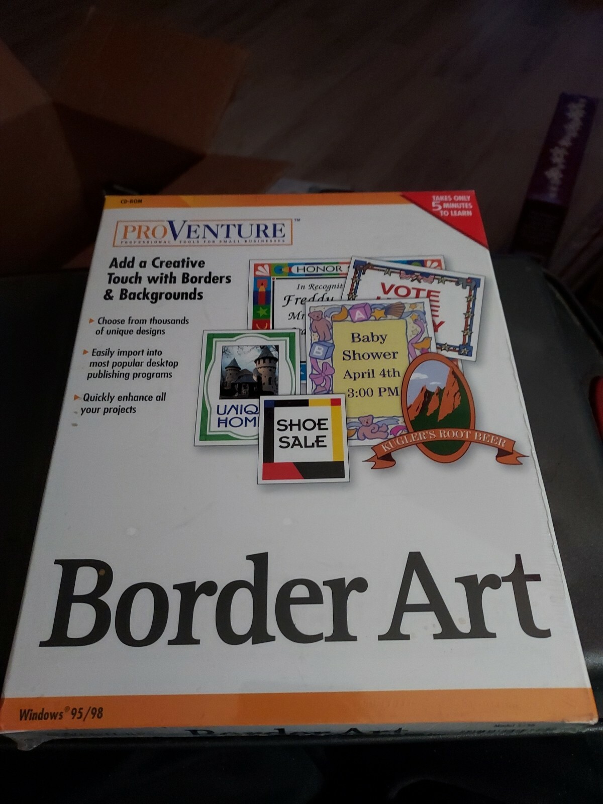 PRO VENTURE WINDOWS 95/98 BORDER ART BRAND NEW SEALED