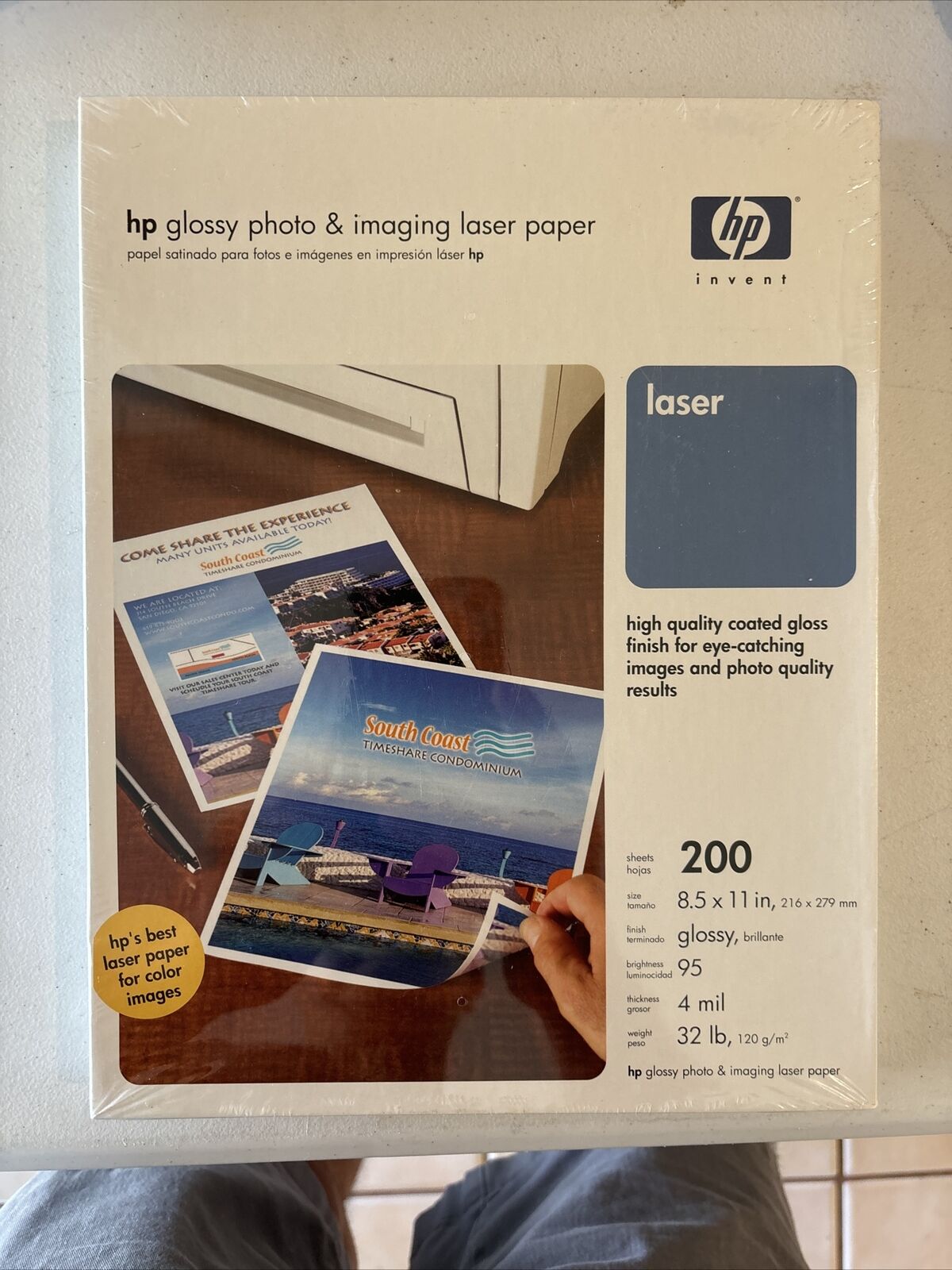 New HP Glossy Photo & Imaging Laser Paper 200 Sheets , 8.5 x 11 , 32 lb , 4 Mil
