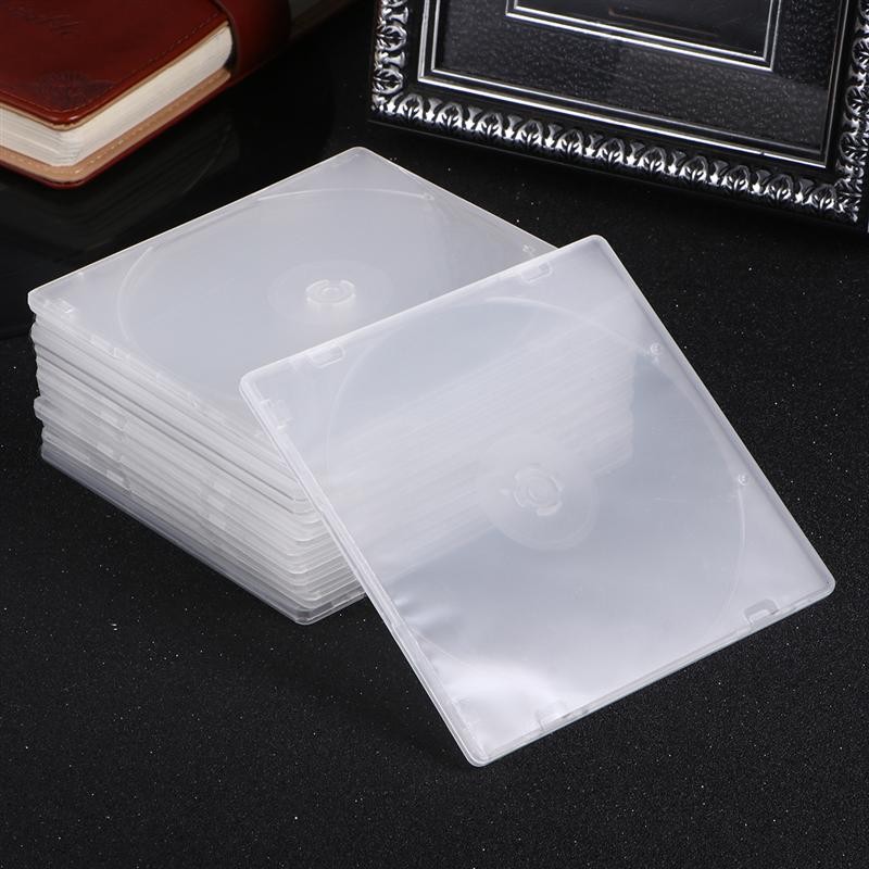50-200 x Standard Single Clear CD Jewel Case Slim DVD Disk Organizer Holder Tray
