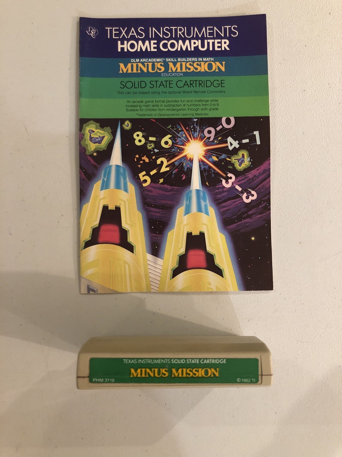 RARE Texas Instruments Minus Mission Vintage Video Game with Manual (TI-99 4A)