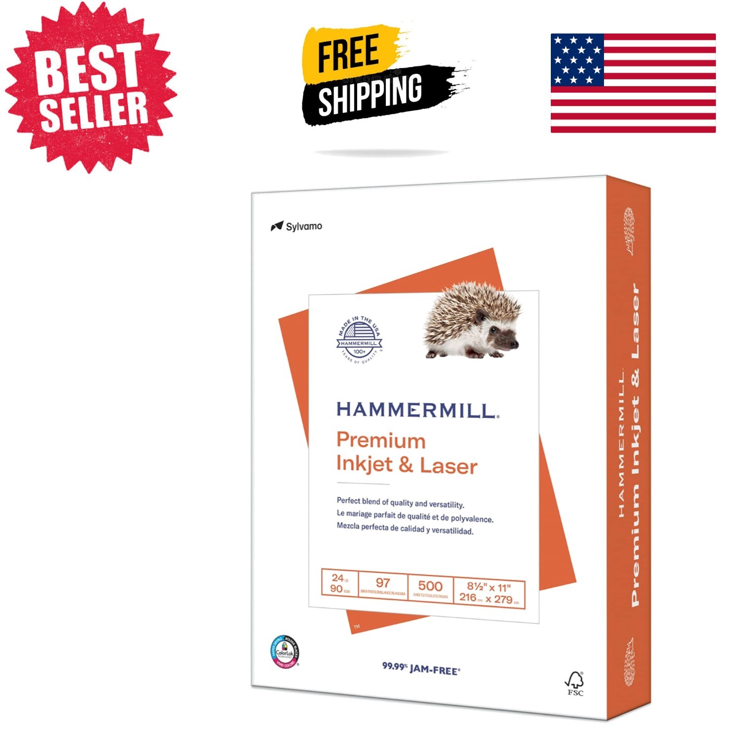 High-Quality 24Lb Printer Paper, 500 Sheets, 8.5x11 - Uncoated & Bright White