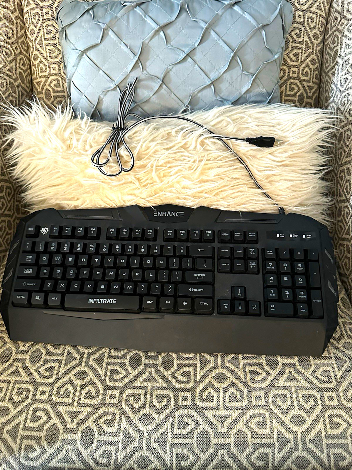 ENHANCE Infiltrate Wired USB Illuminated Gaming Keyboard Black QWERTY English