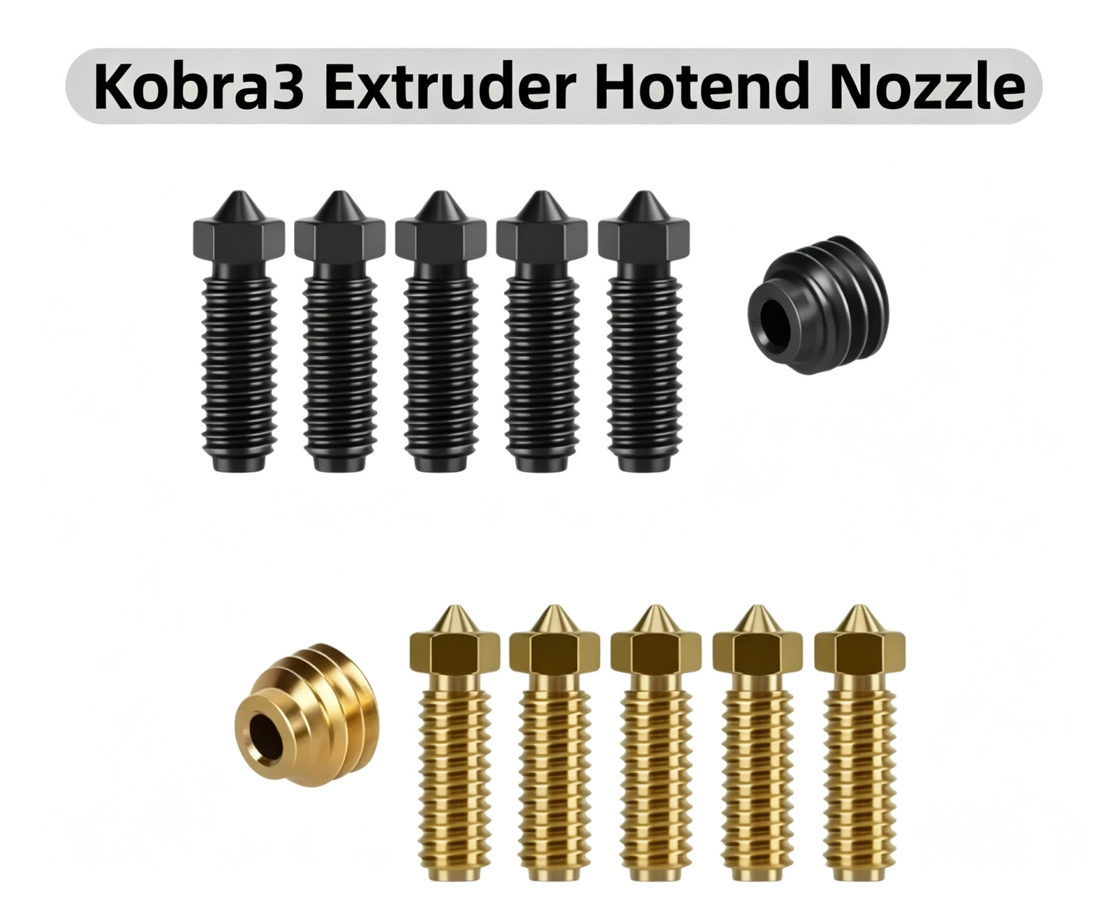 Brass Nozzle for Anycubic Kobra3/C 0.2 0.4 0.6 0.8 1.0mm 5pcs Set