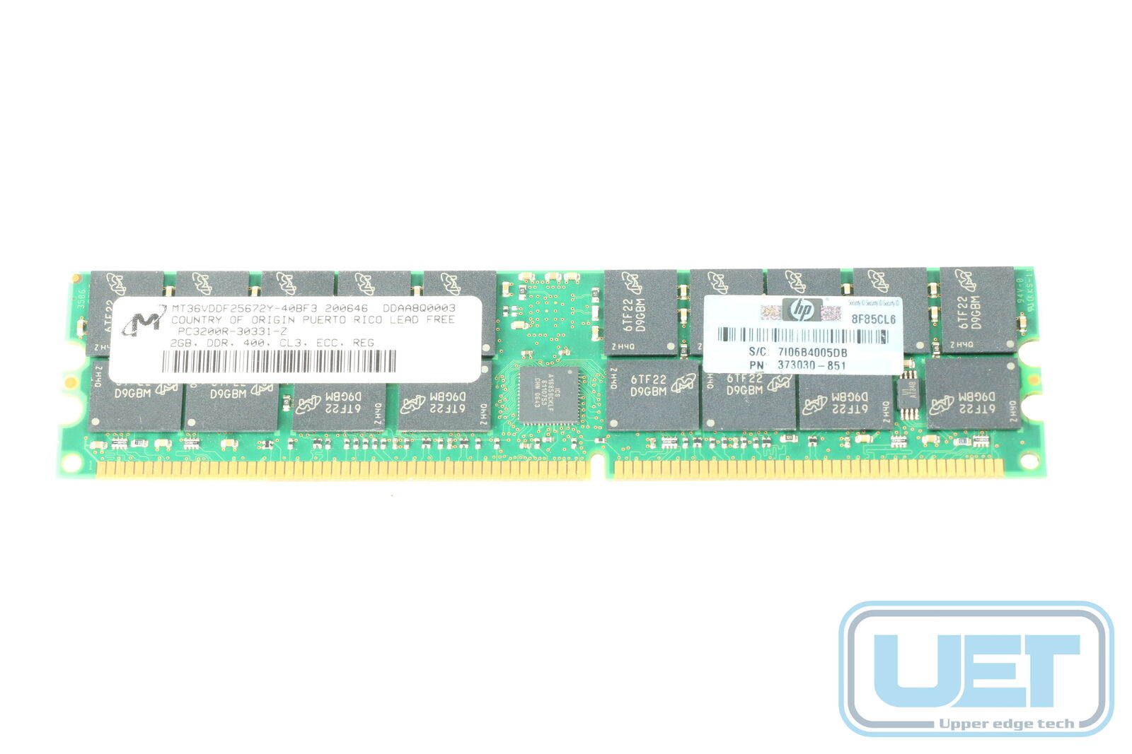Server Name Brand Memory 2GB PC-3200R DDR 400MHz Samsung Hynix Nanya Elpida