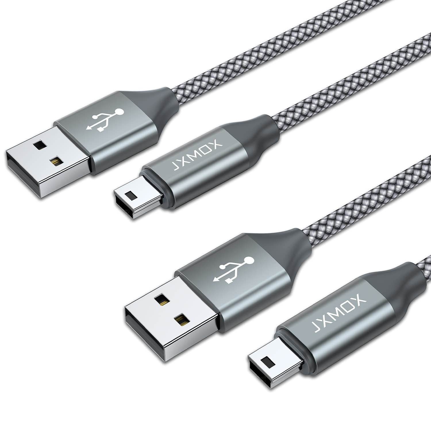 JXMOX Mini USB Cable, (3.3ft 2 Pack) 2.0 Type A Male to B 3.3ft 