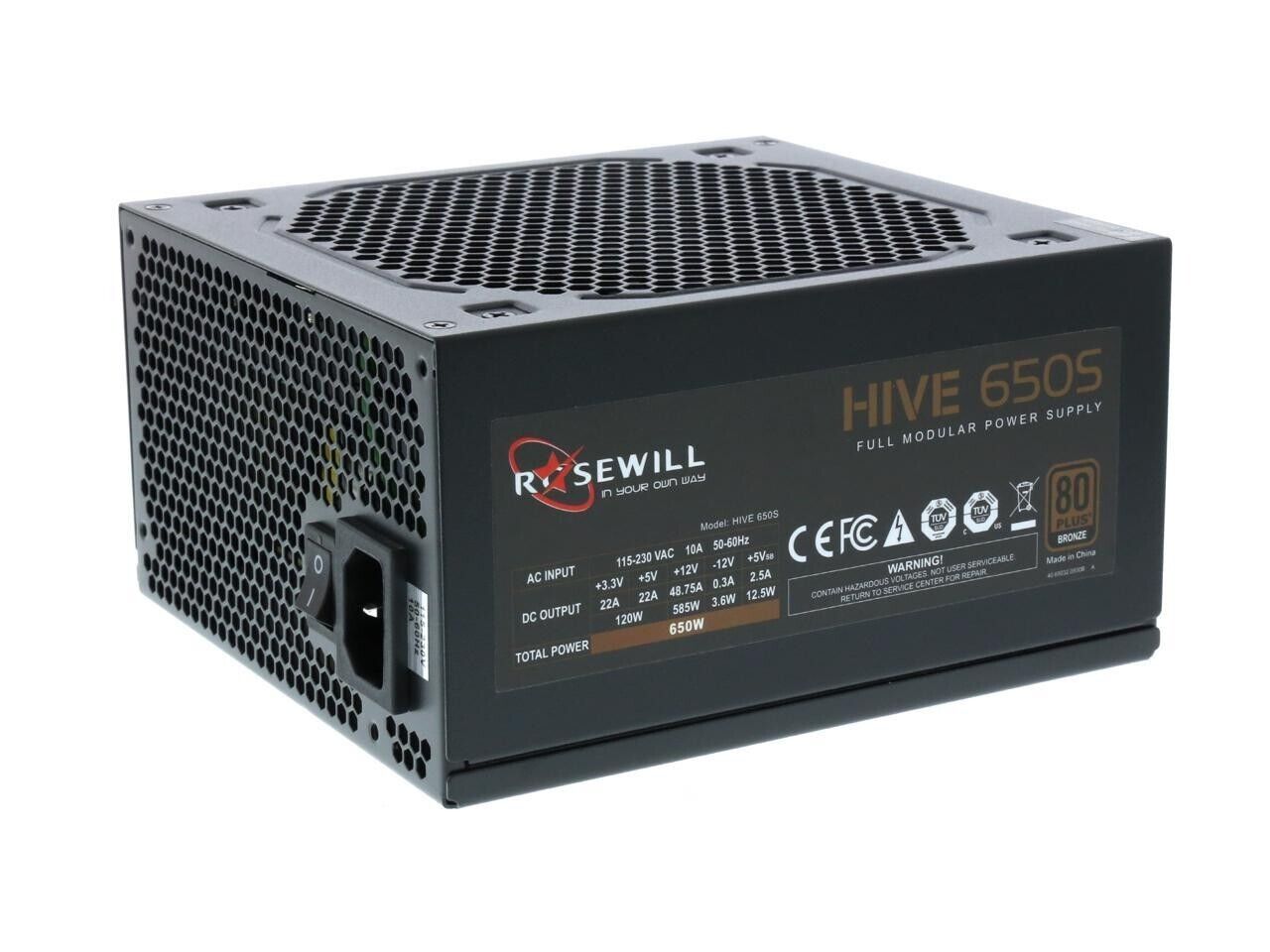 Rosewill HIVE Series, HIVE-1000S, 1000W Fully Modular Power Supply, 80 PLUS BRON