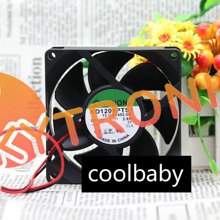 2pcs SUNON KD1208PTS1 12V 2.6W 2Wire Cooling fan 8cm 8025 80x80x25mm 8cm 37CFM