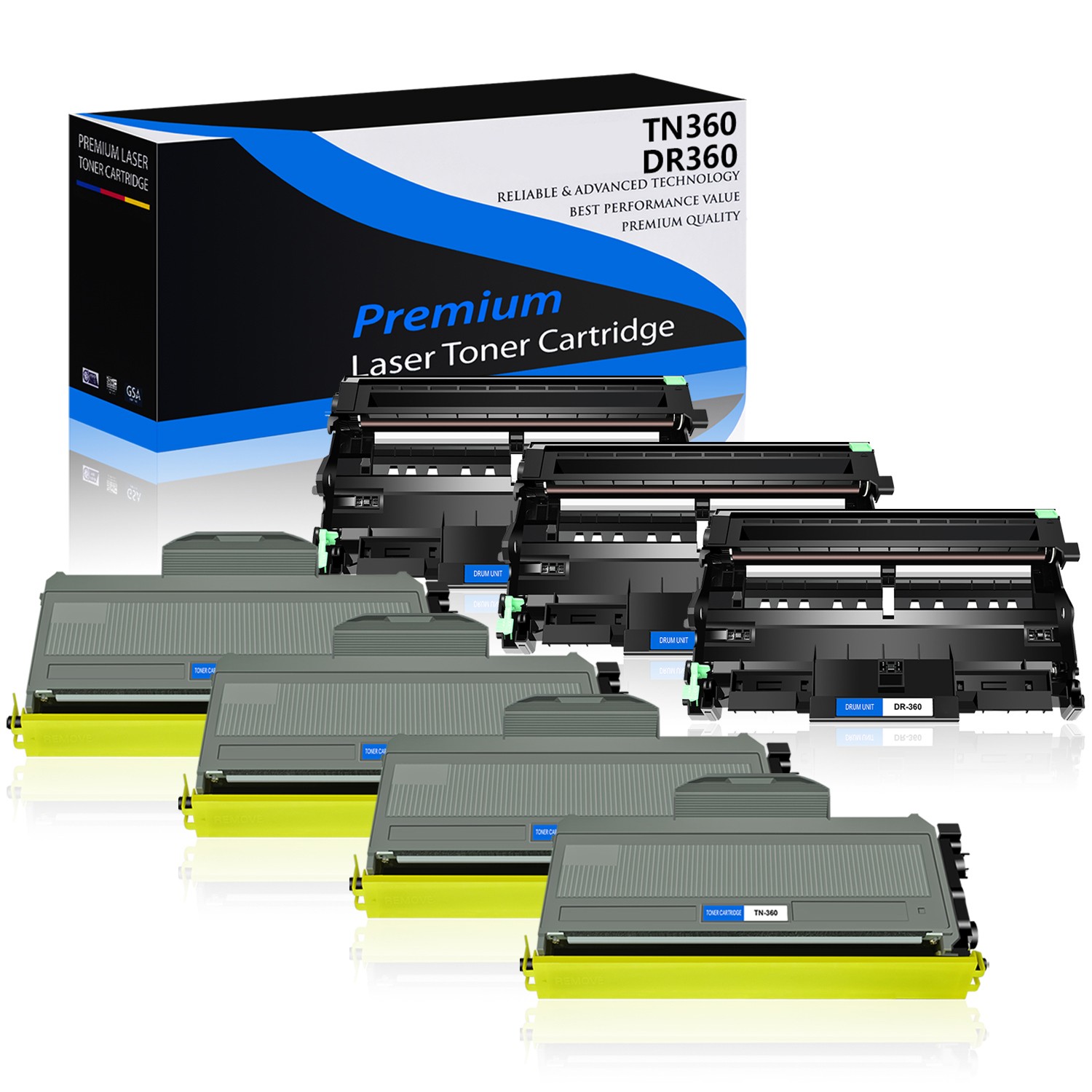 for Brother 4PK TN360 Toner + 3PK DR360 Drum Unit MFC-7320 7340 7345DN 7345N