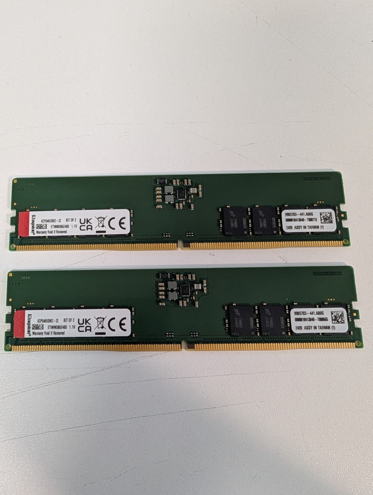Kingston 32GB 2x16GB DDR5 4800 CL40 UDIMM Desktop Memory Kit