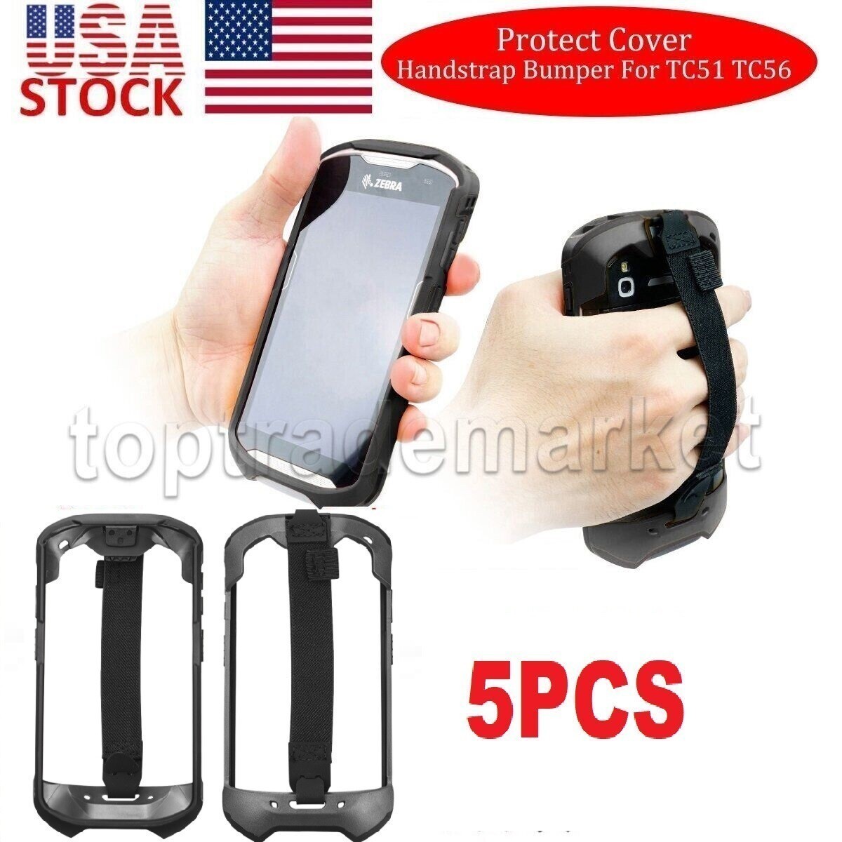 US 5PCS Protective Cover Bumper Hand Rugged Boot for Zebra TC51 TC510K TC52 TC56