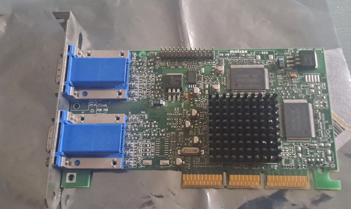 MATROX MILLENNIUM G450 G45 DUAL HEAD 16MB AGP GRAPHICS CARD graphic 2x VGA D-SUB