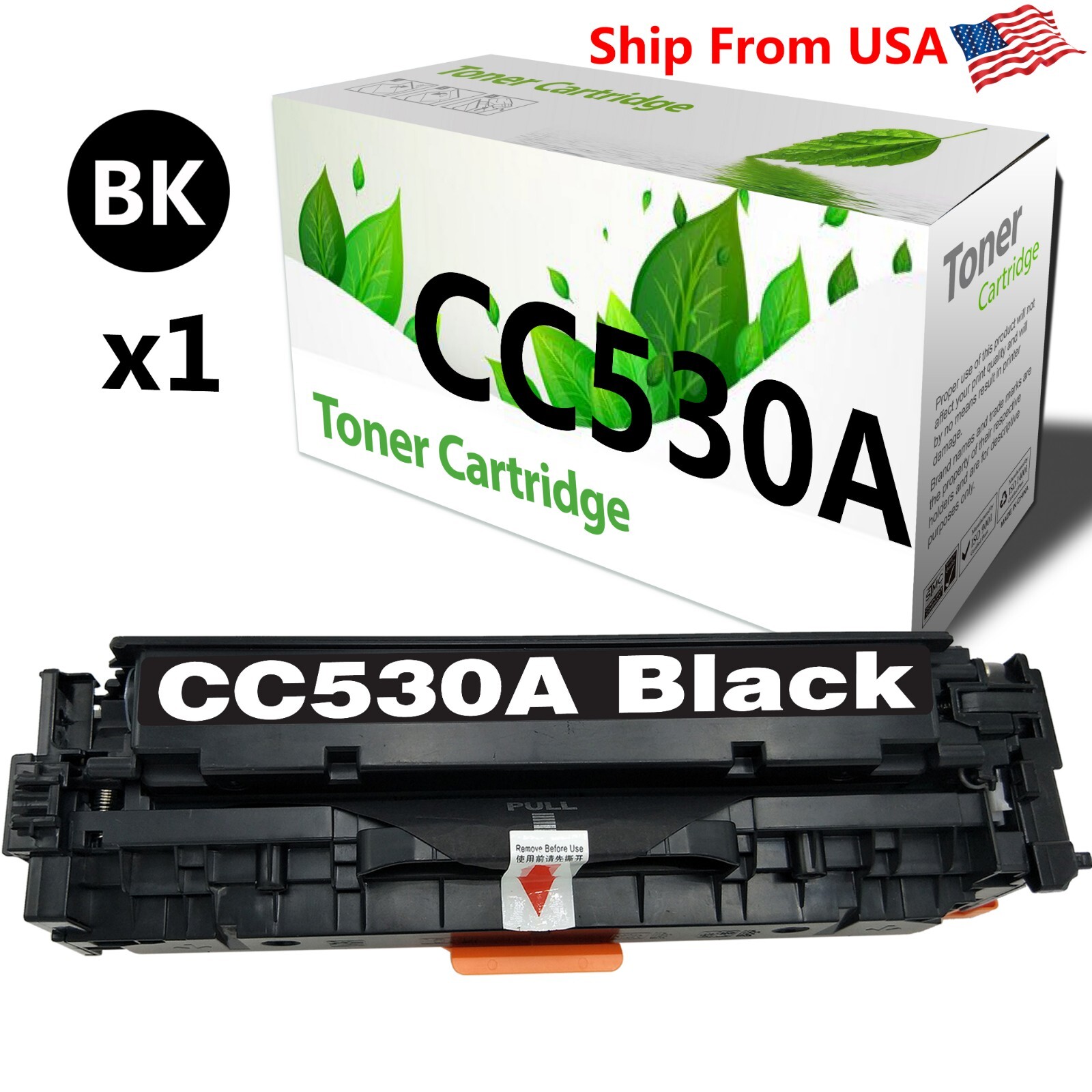 1-Pack 304A CC530A Black Toner Cartridge for CP2025n 2025n Printer