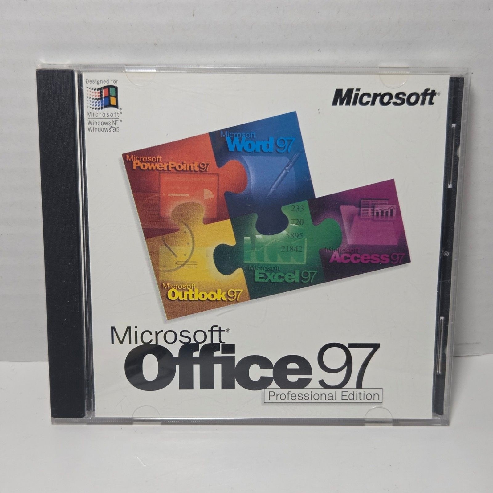 Vintage Microsoft Office 97 Professional Edition PC CD Windows 95 NT Jewel Case