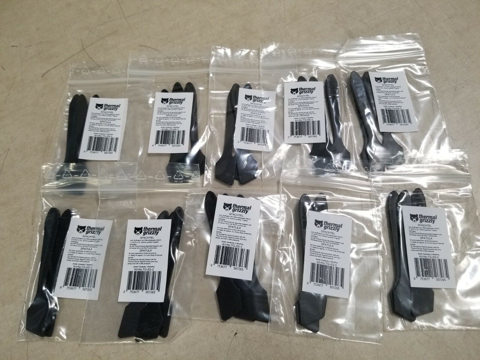 Lot of 10 Thermal Grizzly Spatula for Applying & Spreading Thermal Paste 3/Pack
