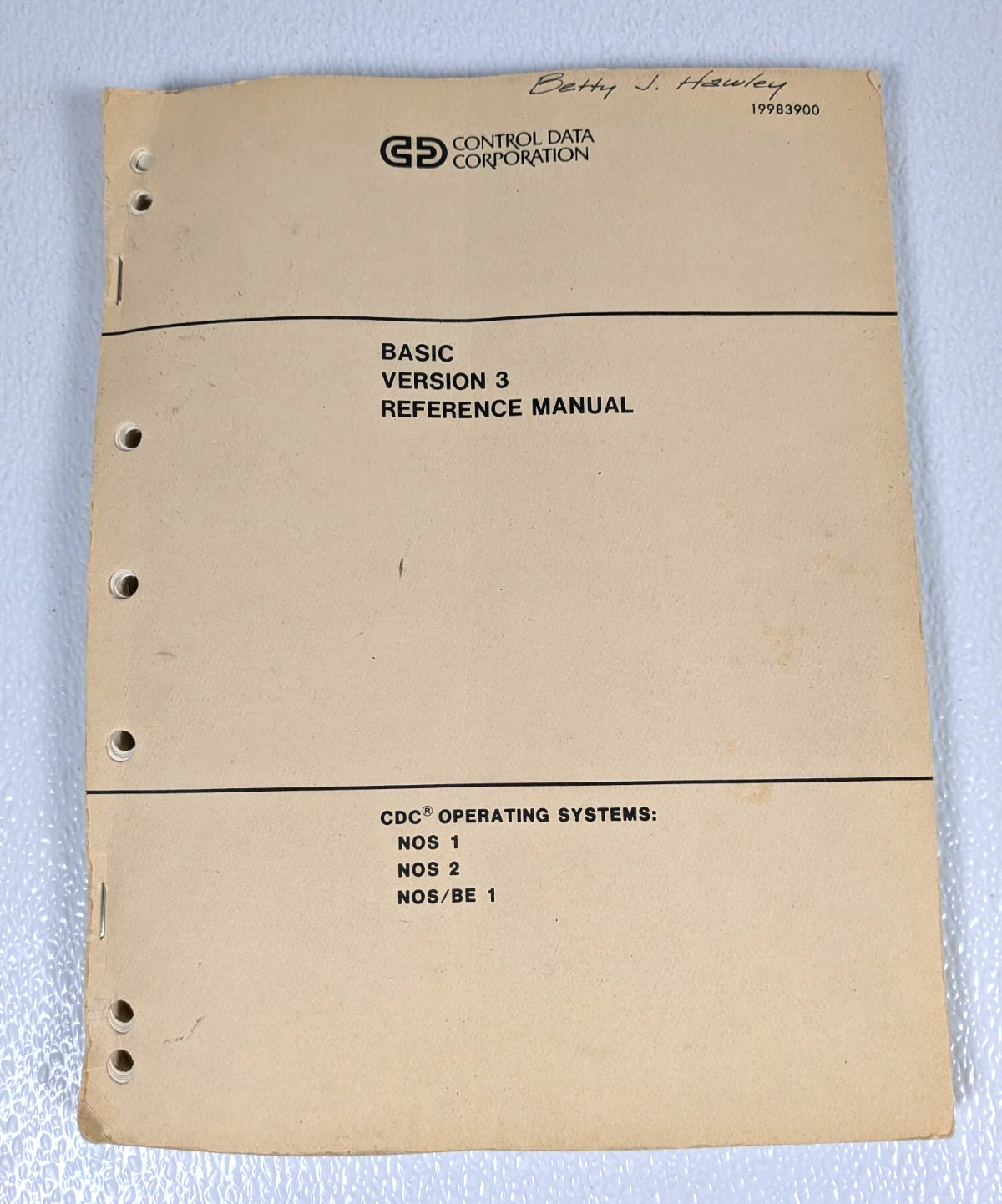 Control Data Corporation Basic Version 3 Reference Manual NOS 1 NOS 2 NOS/BE 1