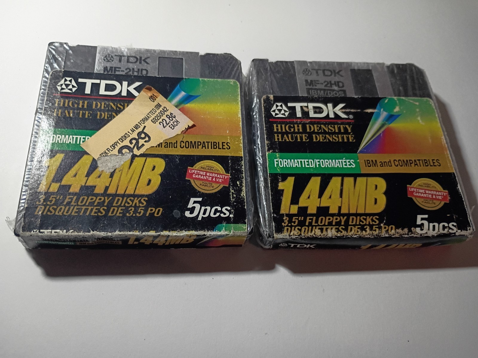 Lot Of 2 TDK 1.44MB High Density Formatted 3.5" Floppy Disks IBM, 10 Total (NEW)