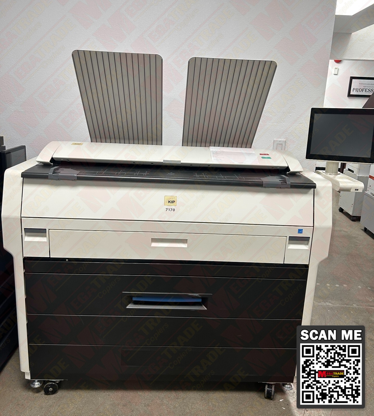 KIP 7170 36 Inch Monochrome Wide Format Printer Scanner 2 Roll Feeder 6D PPM