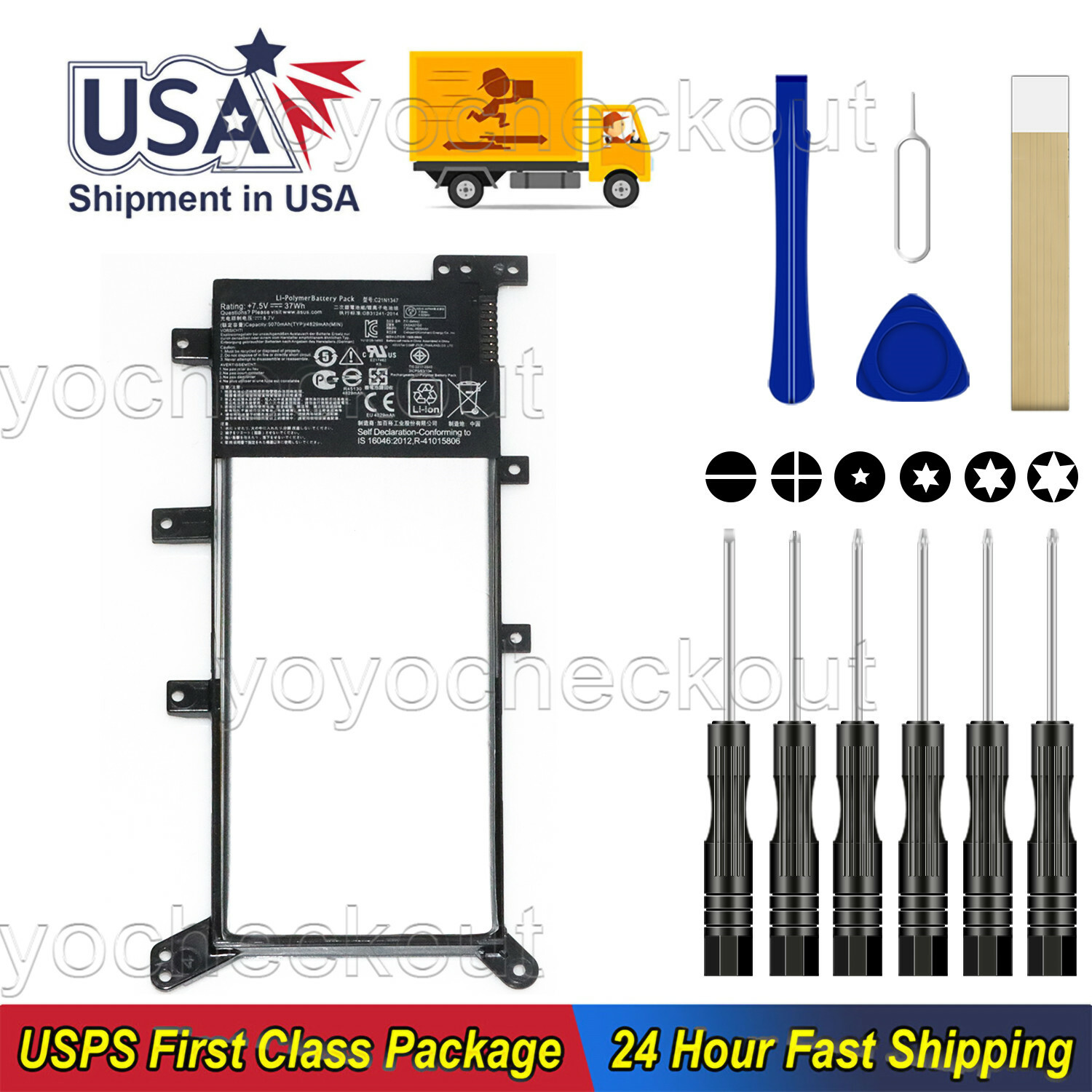 New C21N1347 Battery For ASUS X555LD4030 X555LD4210 X555DA-BB12 USA Shipping