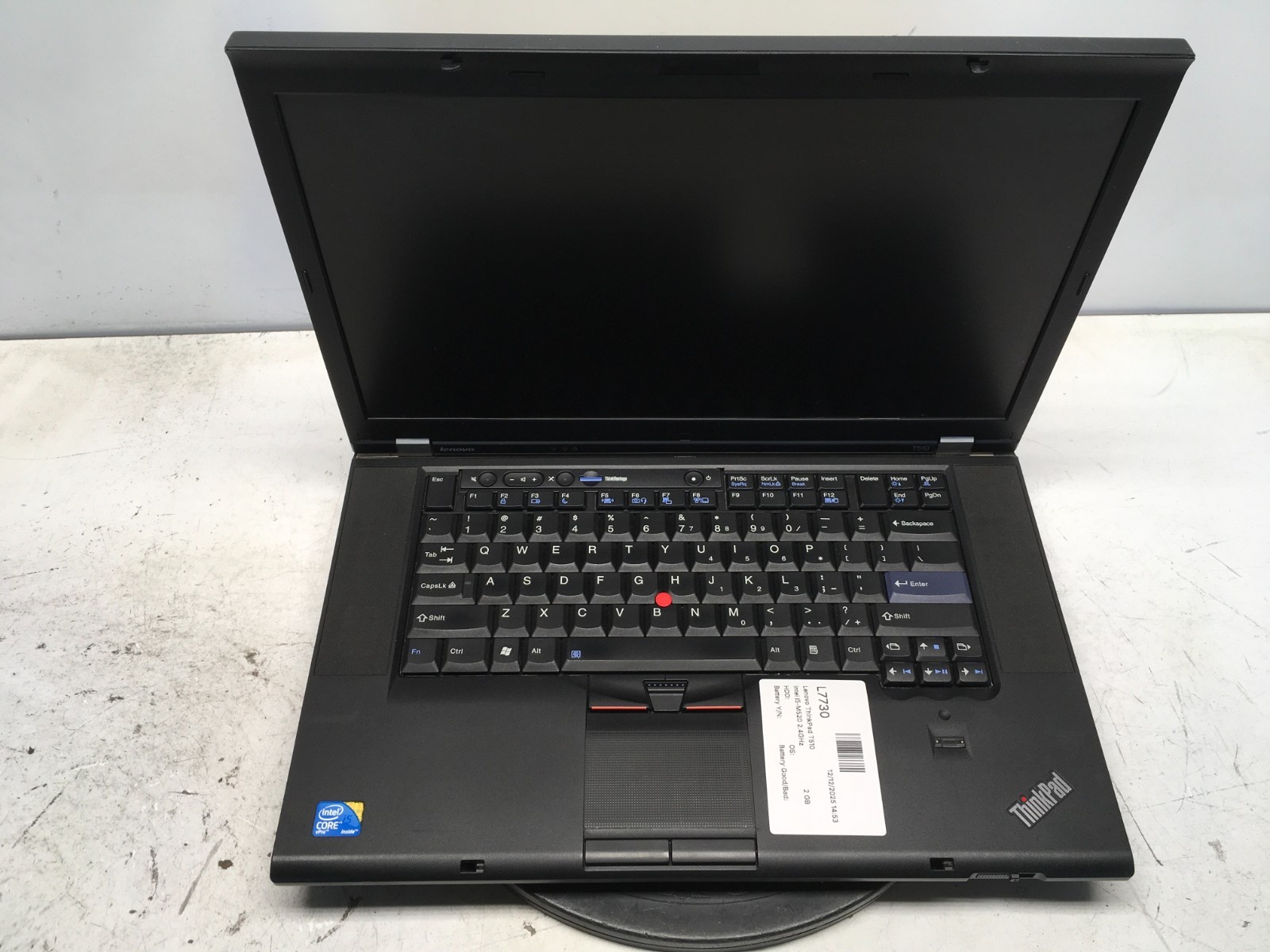 Lenovo ThinkPad T510 Intel i5-M520 2.4GHz 2 GB NO HDD