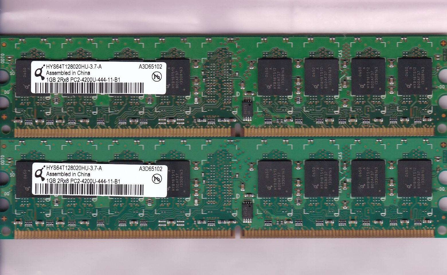 2GB 2x1GB QIMONDA PC2-4200 DDR2-533 HYS64T128020HU-3.7-A DESKTOP MEMORY KIT CN