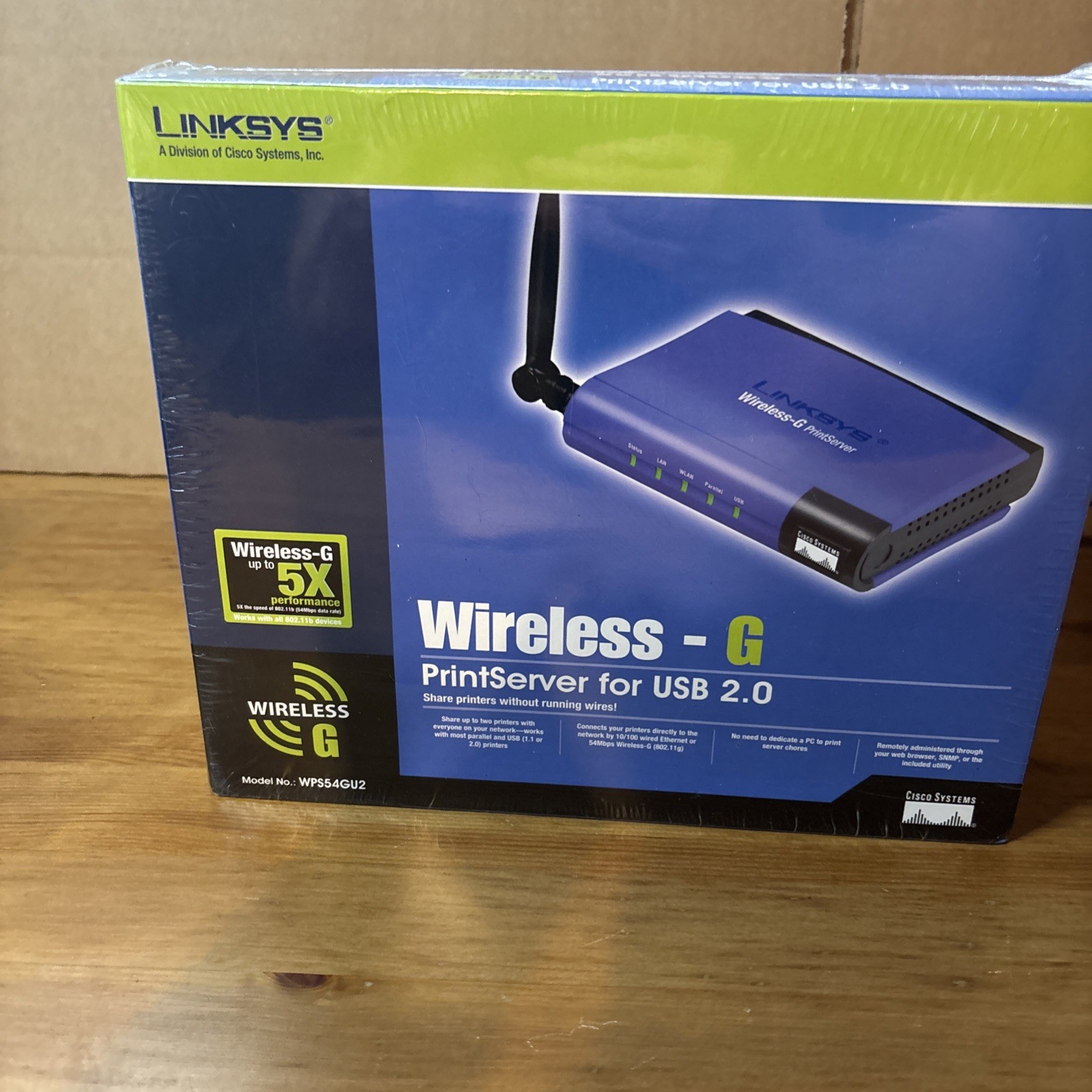 Linksys Print Server Wireless-G For USB 1.1 or 2.0 2.4GHz 802.11g New