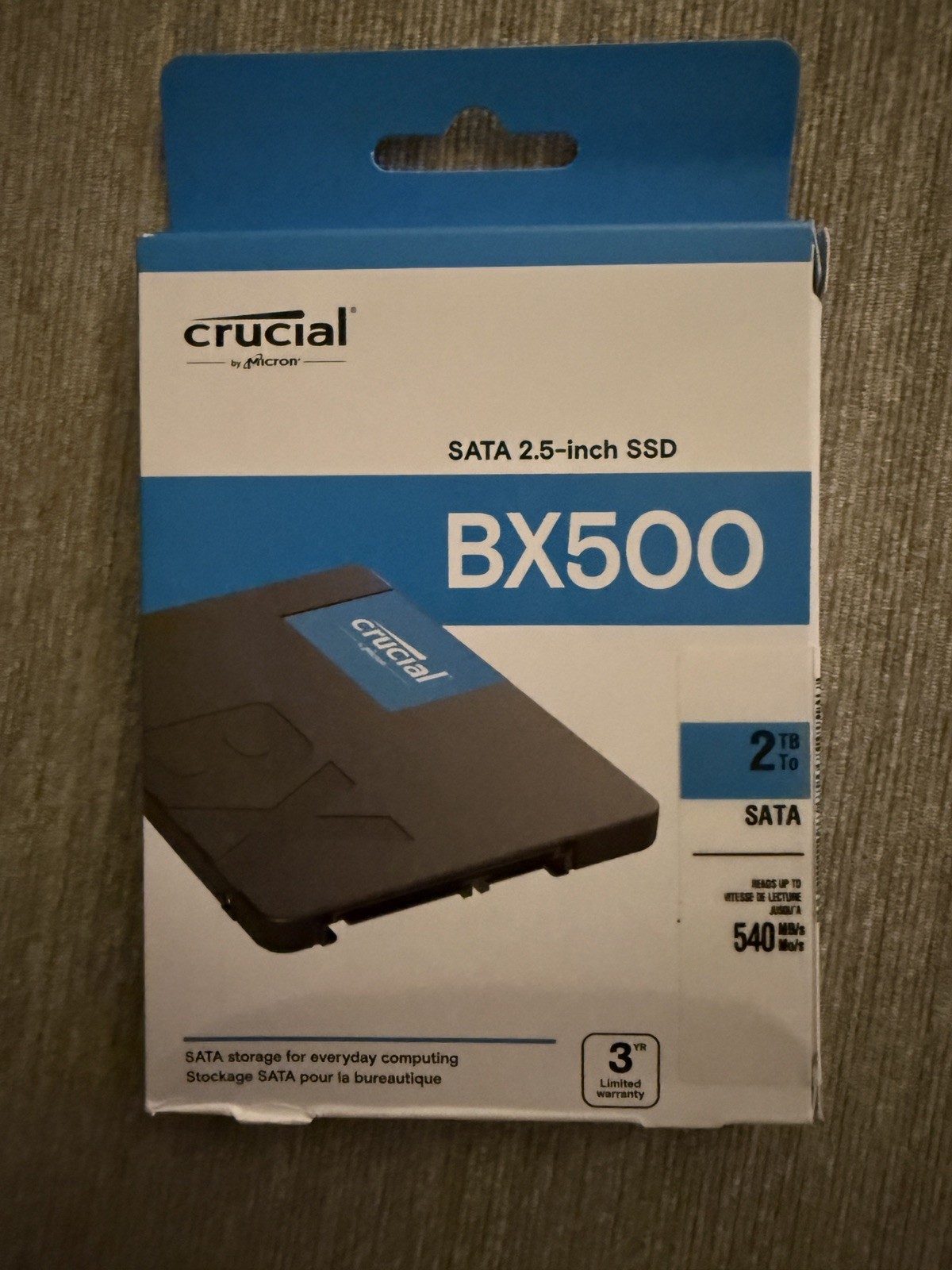 New In Box Crucial BX500 2TB SATA 2.5inch SSD CT2000BX500SSD1