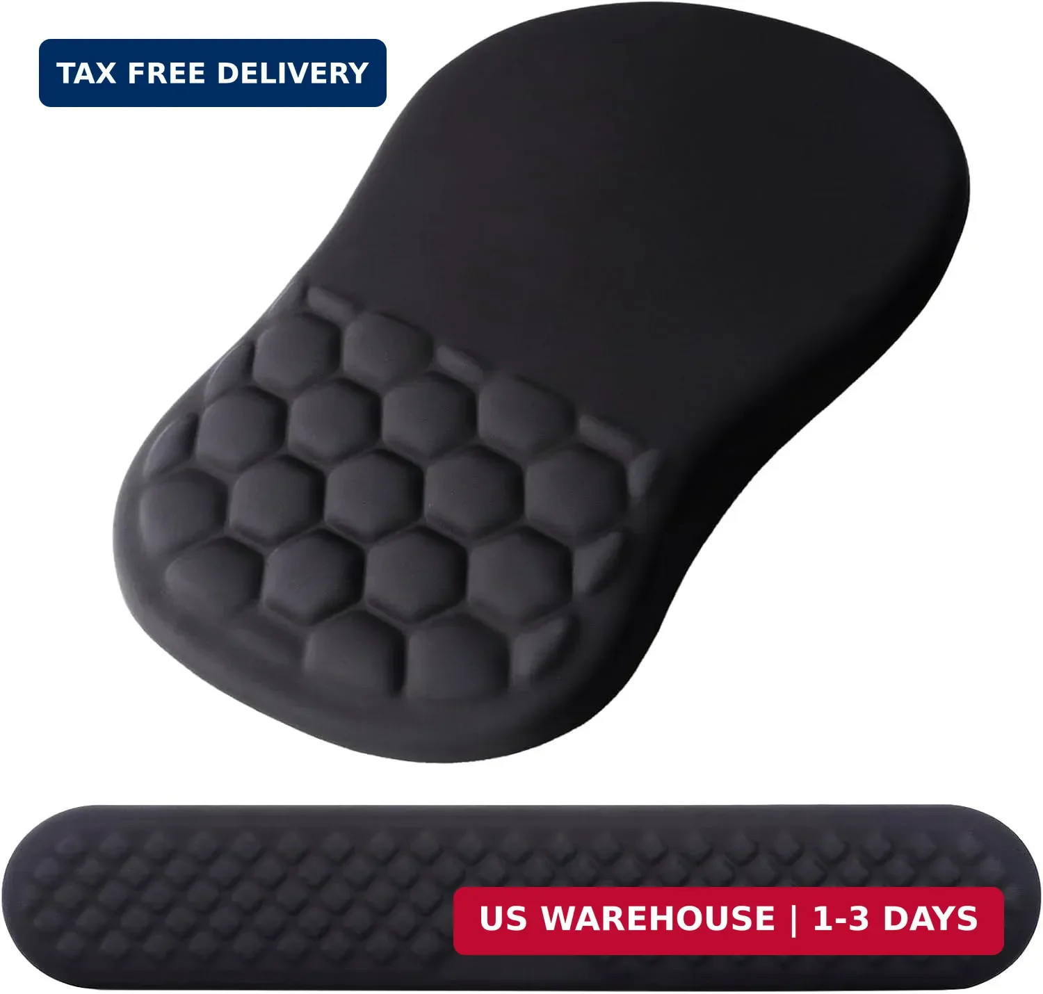 Ergonomic Mouse Pad Wrist Support, 2 in 1 Keyboard Wrist Rest Set