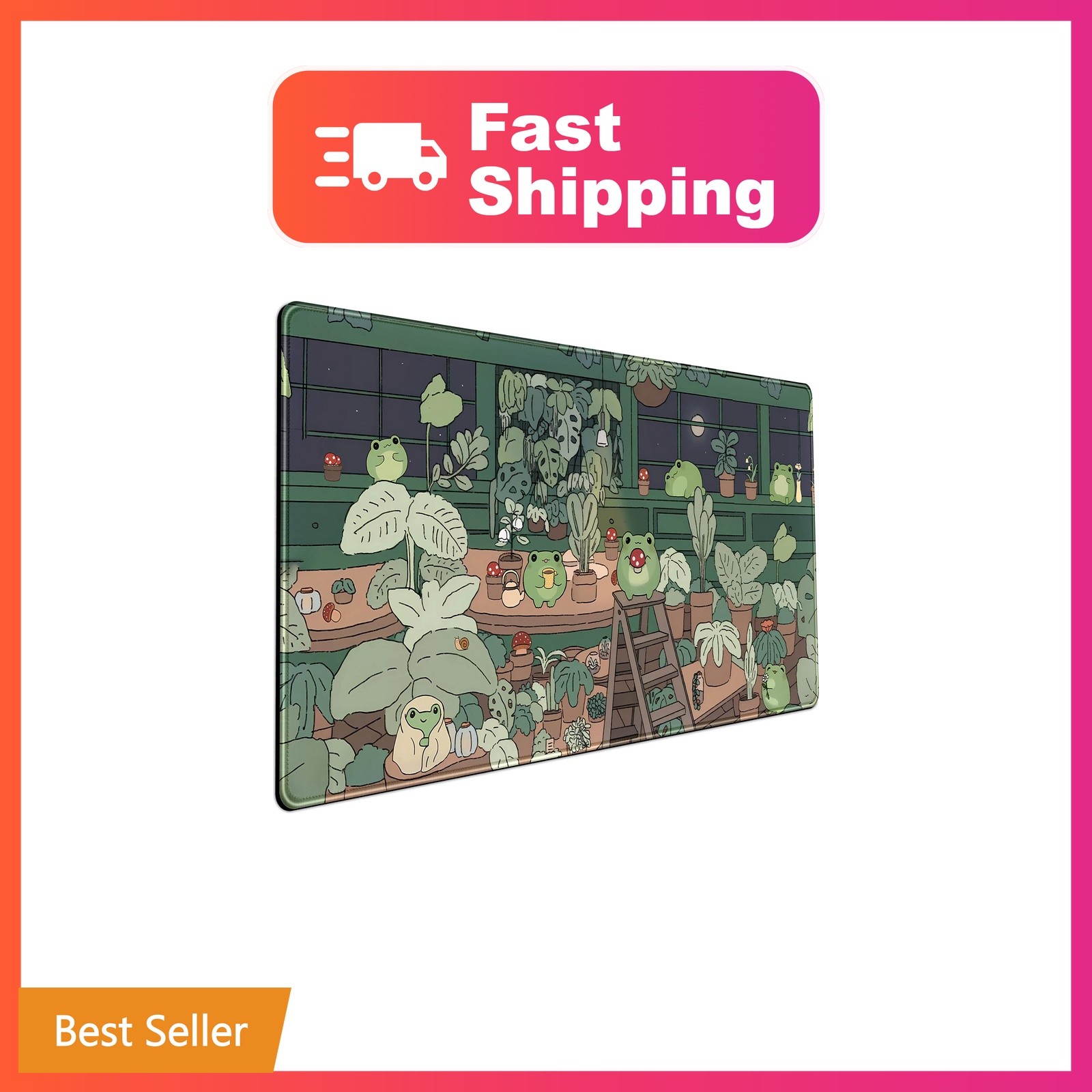 Mechanical Cattle Green Bean Frog Mouse Pad