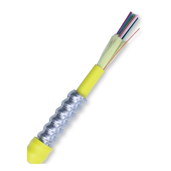 95' AFL 12 Fiber Single mode Armored Tight Buffered Indoor Plenum Cable