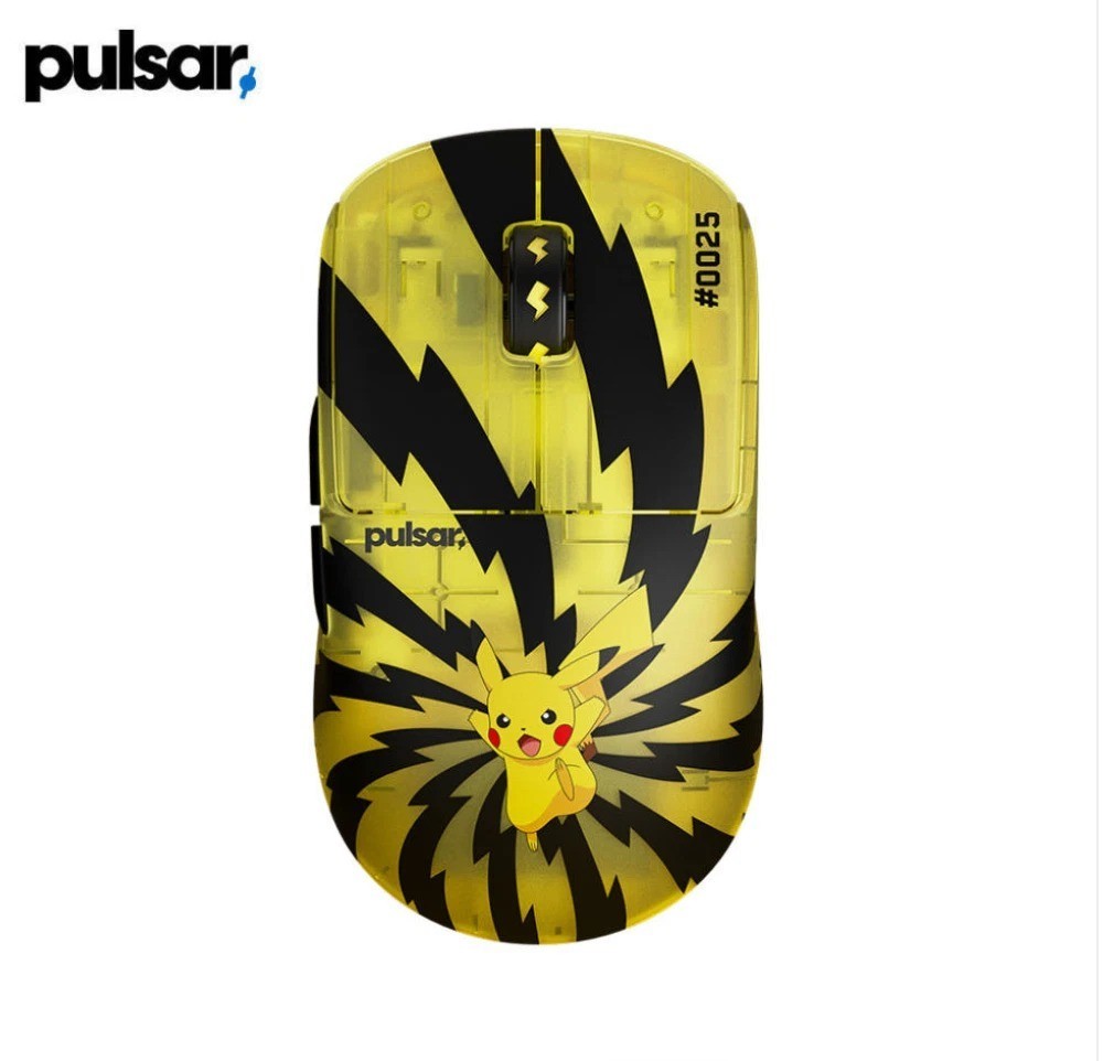 Official Pulsar X2 CrazyLight Wireless Gaming Mouse Pokemon Pikachu Limited Edit