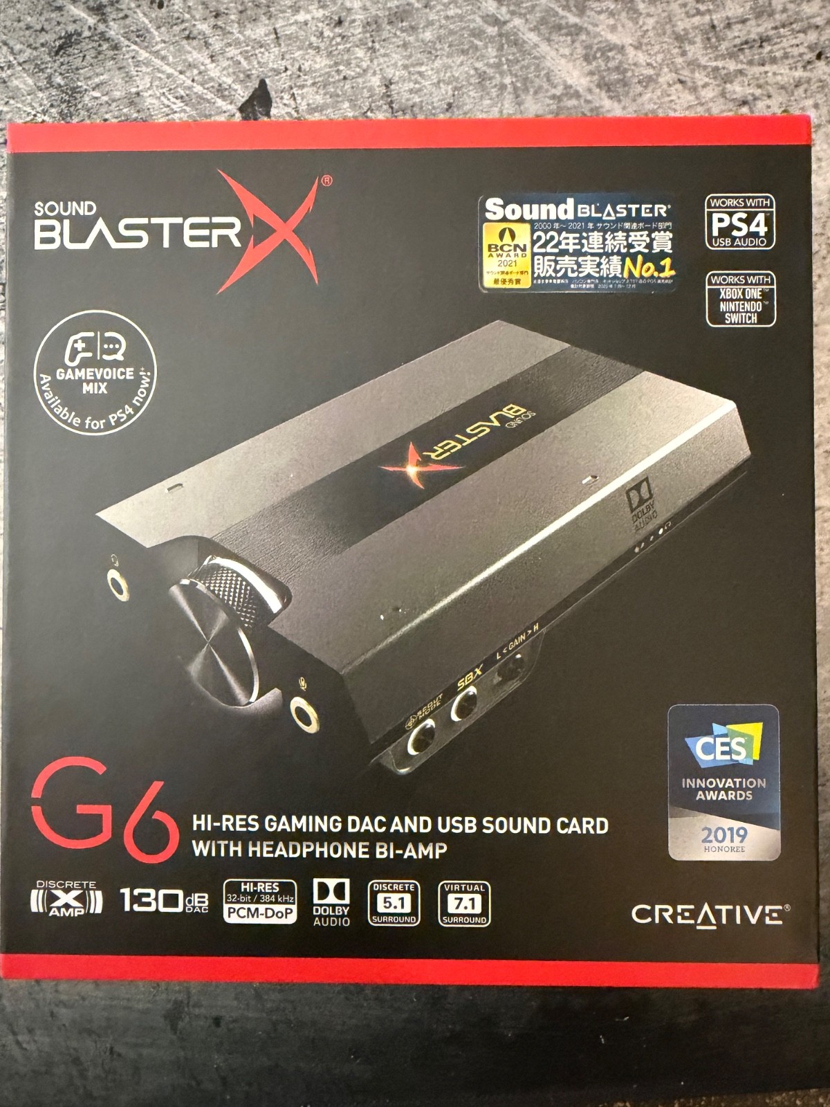 Creative Sound BlasterX G6 SB1770 Hi-Res Gaming DAC USB  External Sound Card