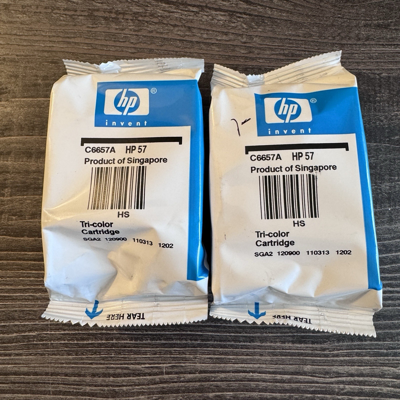 HP 57 Tri Color Ink Cartridge C6657A Lot of 2 Sealed OEM Singapore