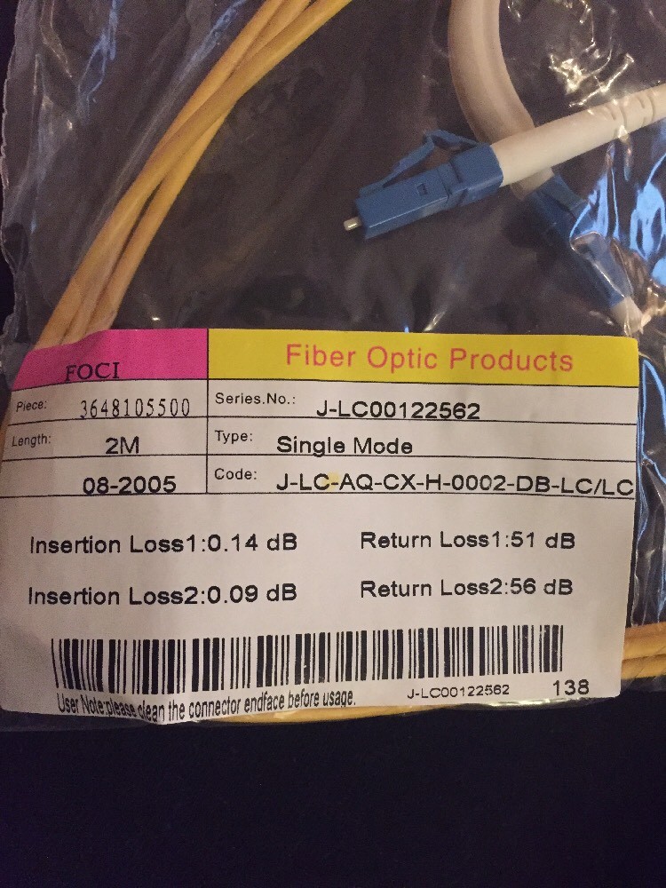 Lot Of 4 2M LC-LC Duplex Single-Mode Fiber Optic Cable T10