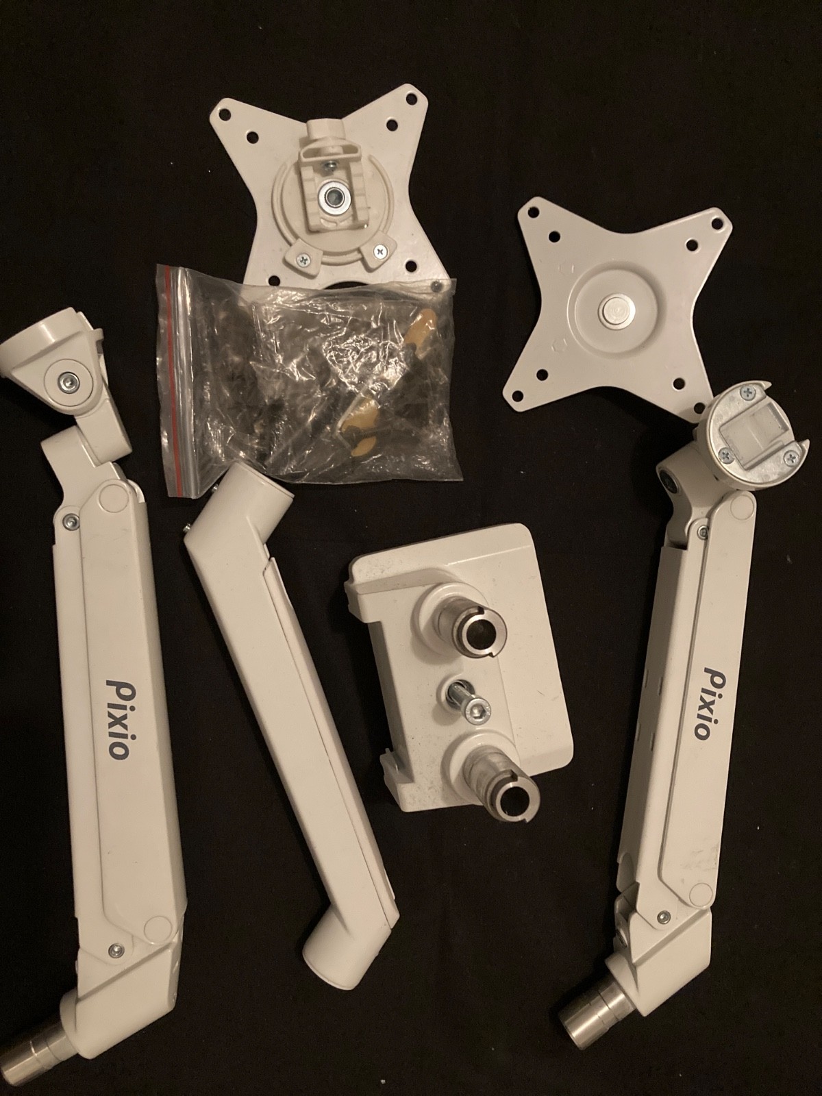 Pixio PS1D Wave White Dual Monitor Arm 32in