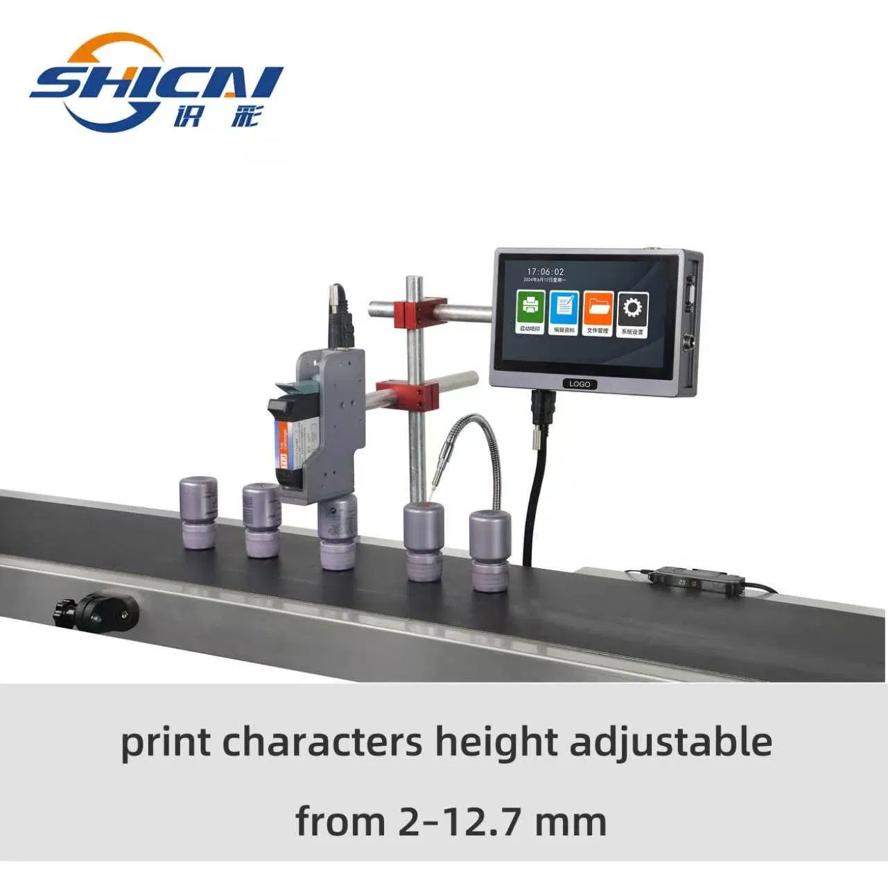Automatic 12.7mm Inline Printer without Conveyor Cosmetic Date Lot QR