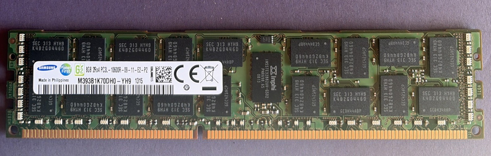 Samsung M393B1K70CH0-YH9 8GB PC3L 10600R 2RX4 ECC