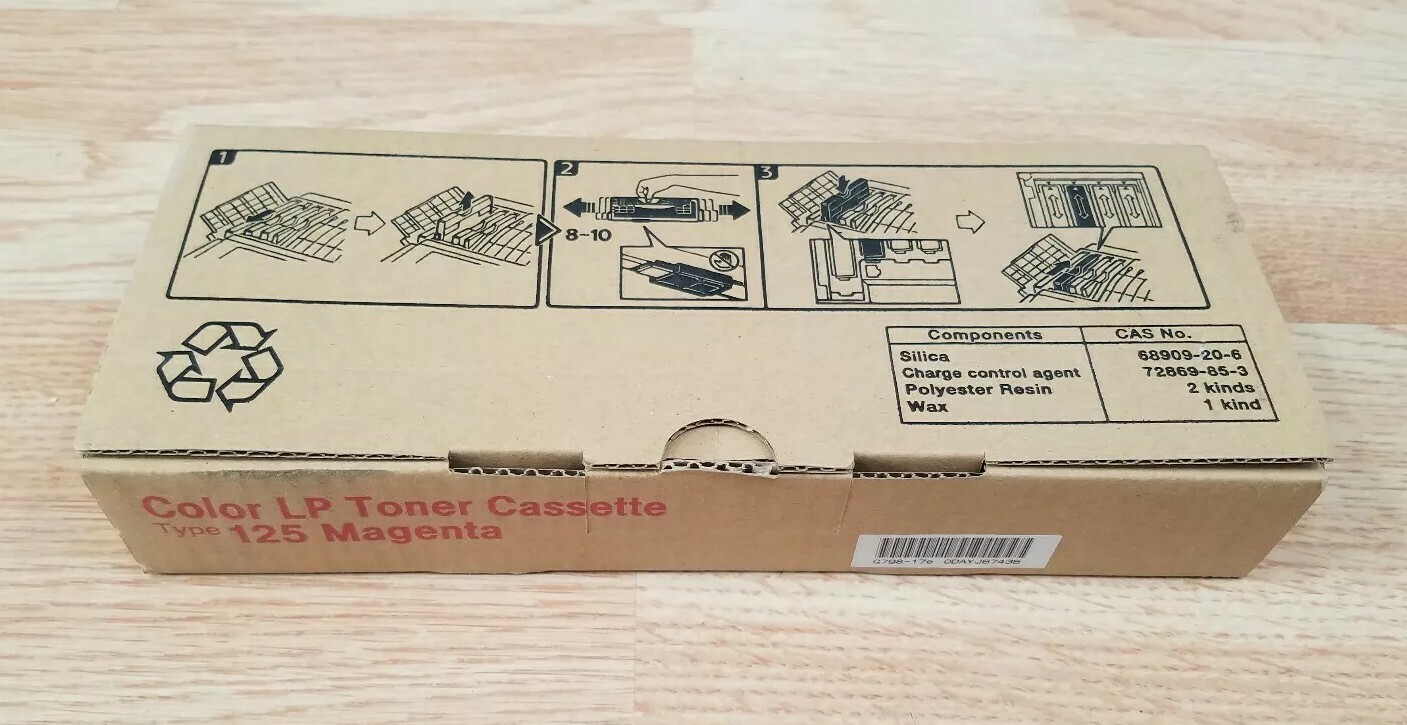 Ricoh 400975 Genuine Lanier Type 125 Magenta Toner C7116 C7416 LP020C LP116