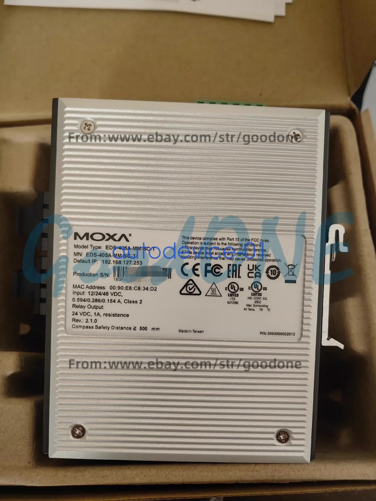 1PC NEW MOXA EDS-405A-MM-SC-T Managed Industrial Switch DHL/FedEx