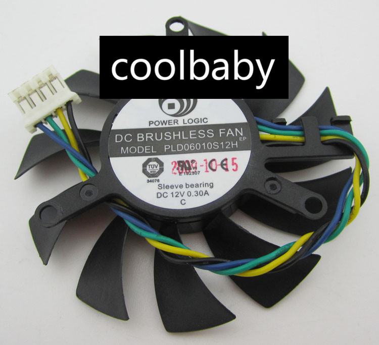 NEW POWER LOGIC PLD06010S12H Graphics card cooling fan DC12V 0.3A 4Pin