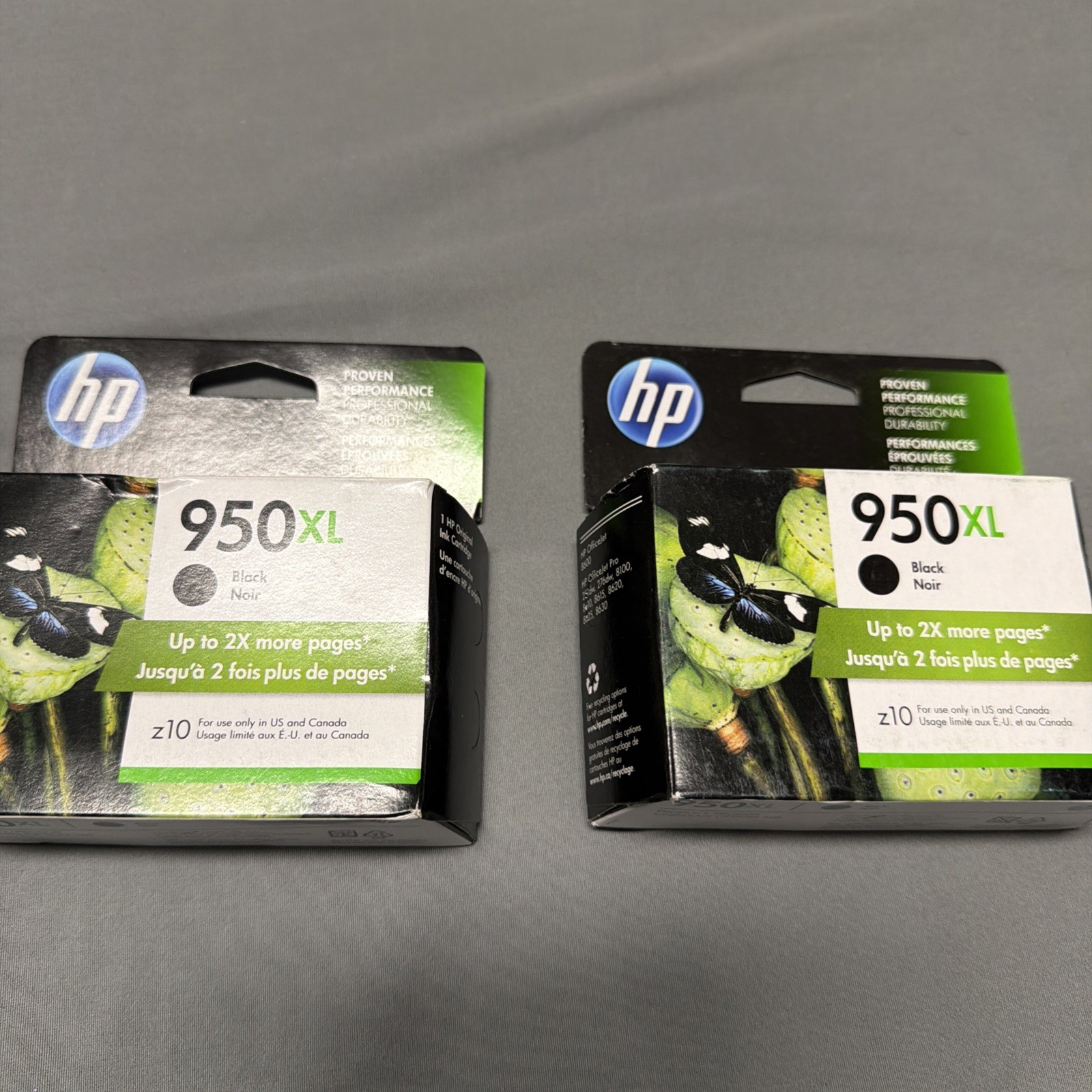 Lot of (2) Genuine HP 950XL Black Ink Cartridges Exp 12/2018