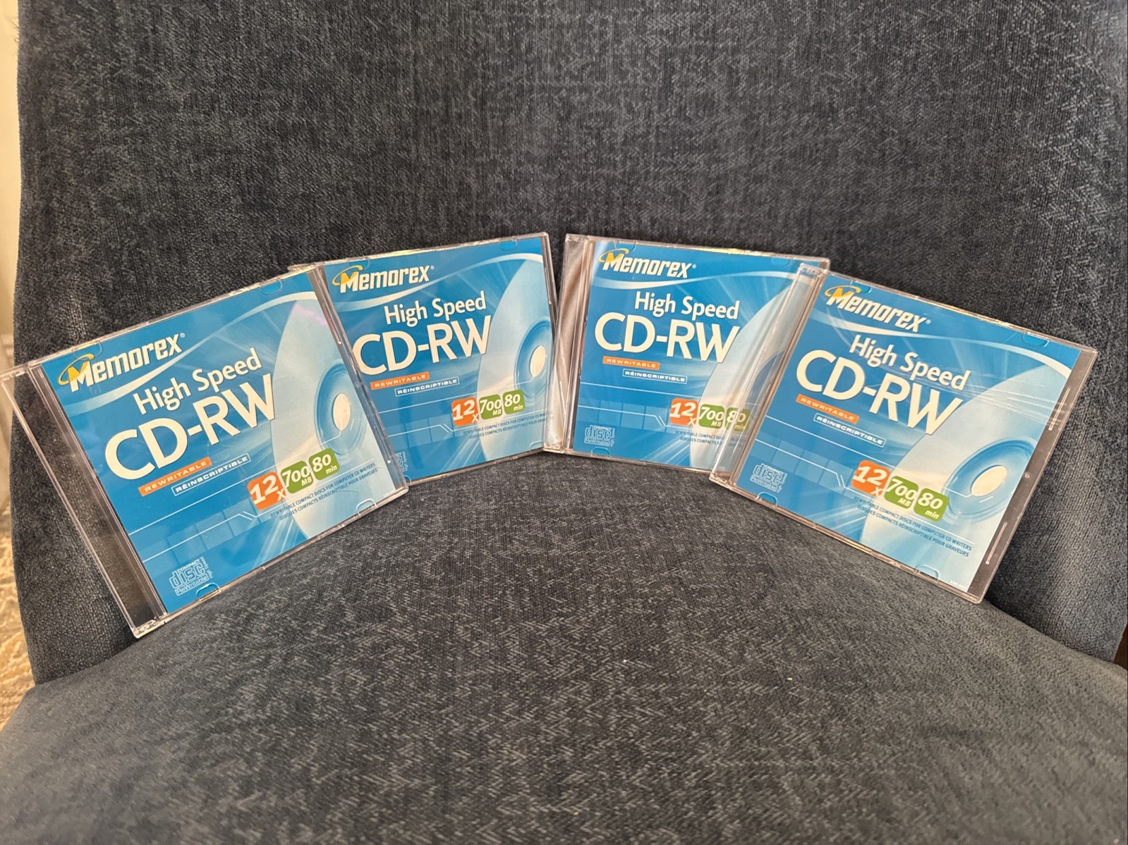 4 Memorex High Speed CD-RW 12x 700 MB 80 Min, Rewritable Discs