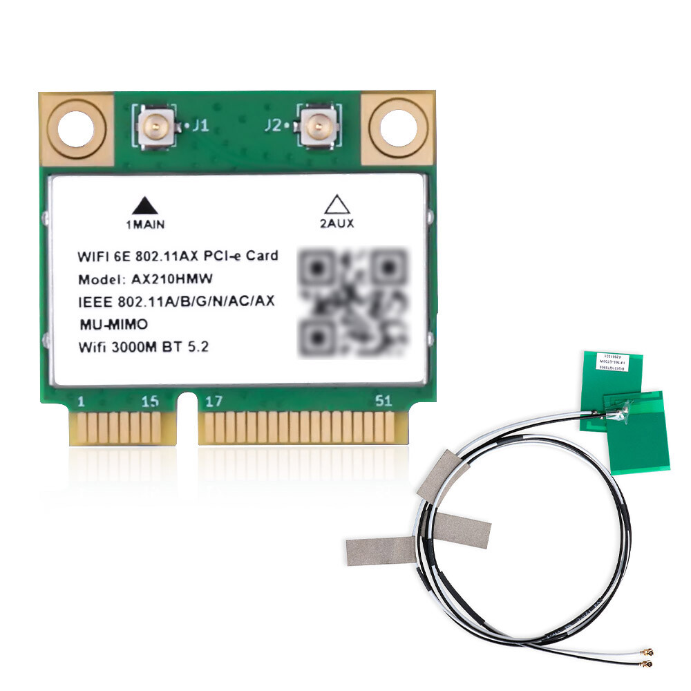AX210 Wireless Network Card 5374M WIFI 6E 2.4G/5G Dual-Band BT 5.2 MINI PCIE