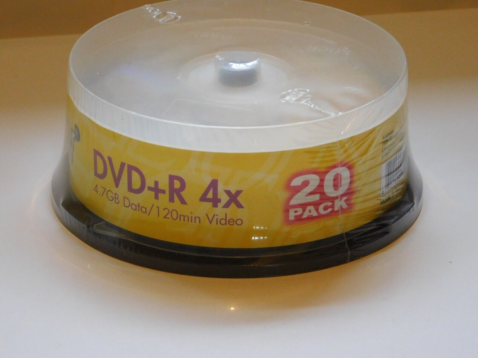 New Sealed 20 Pack Teon DVD+R 4x 4.7 GB Data 120 minutes Video Blank DVD+R Discs