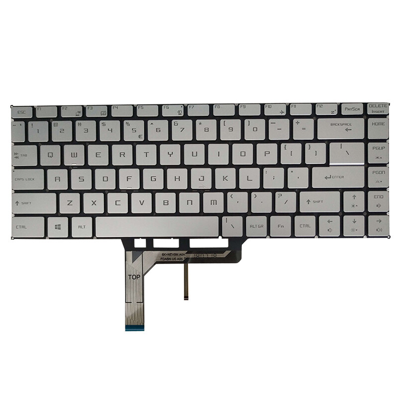 Laptop Silver For MSI WS65 WP65 PS42 8M 8RA/8RB/8RC Modern Keyboard Backlit US
