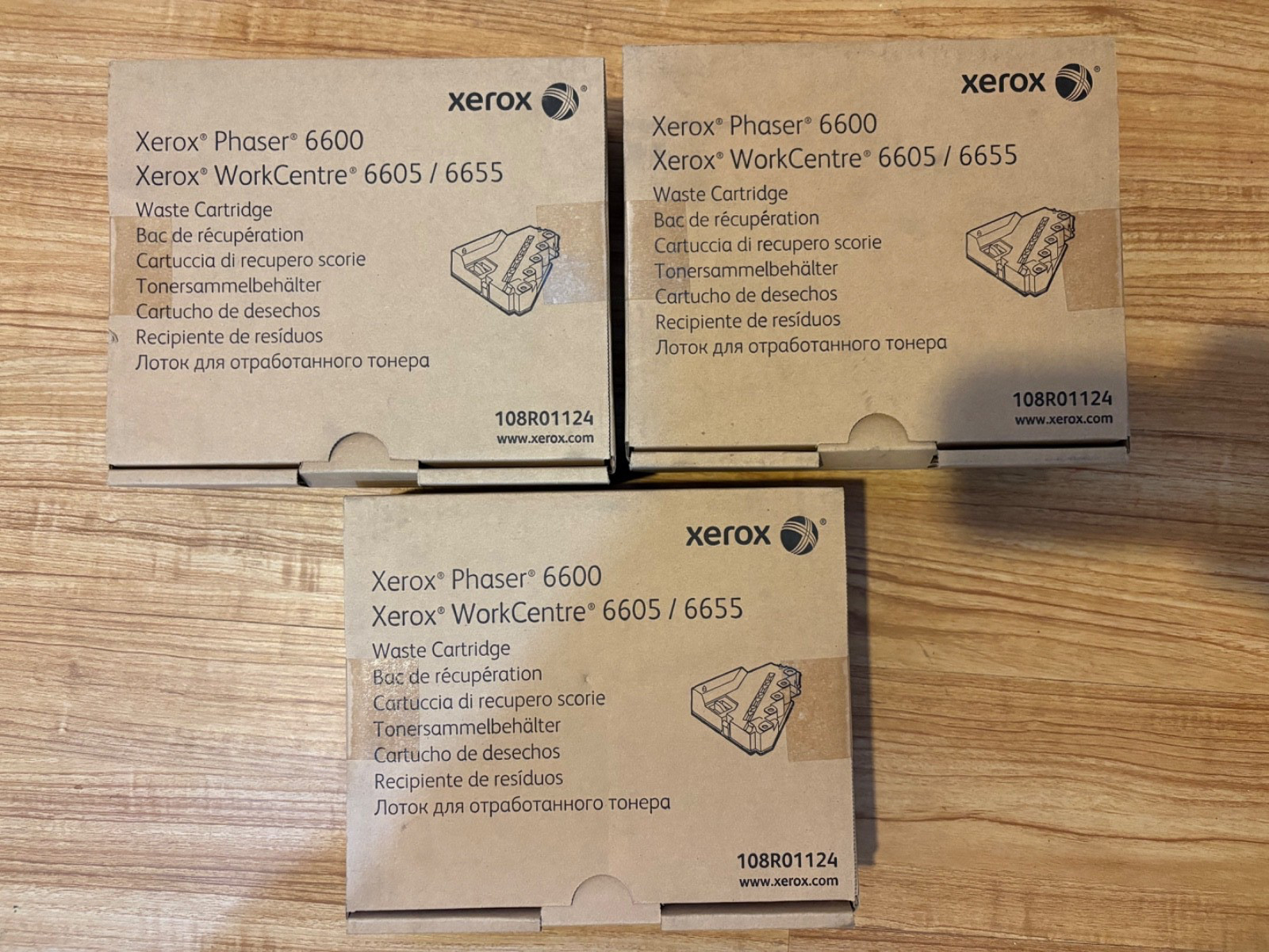 Set of (3) Xerox 108R01124 Waste Cartridge Phaser 6600 WorkCentre 6605 6655