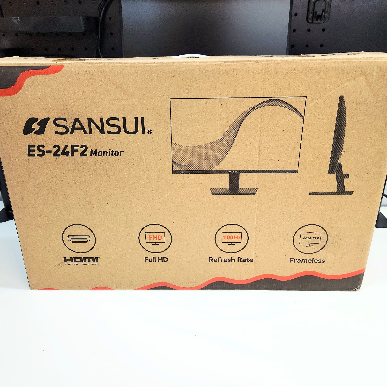 SANSUI 24" ES-24F2 Full HD 100Hz Frameless Monitor 1920x1080 HDMI VGA VESA Mount