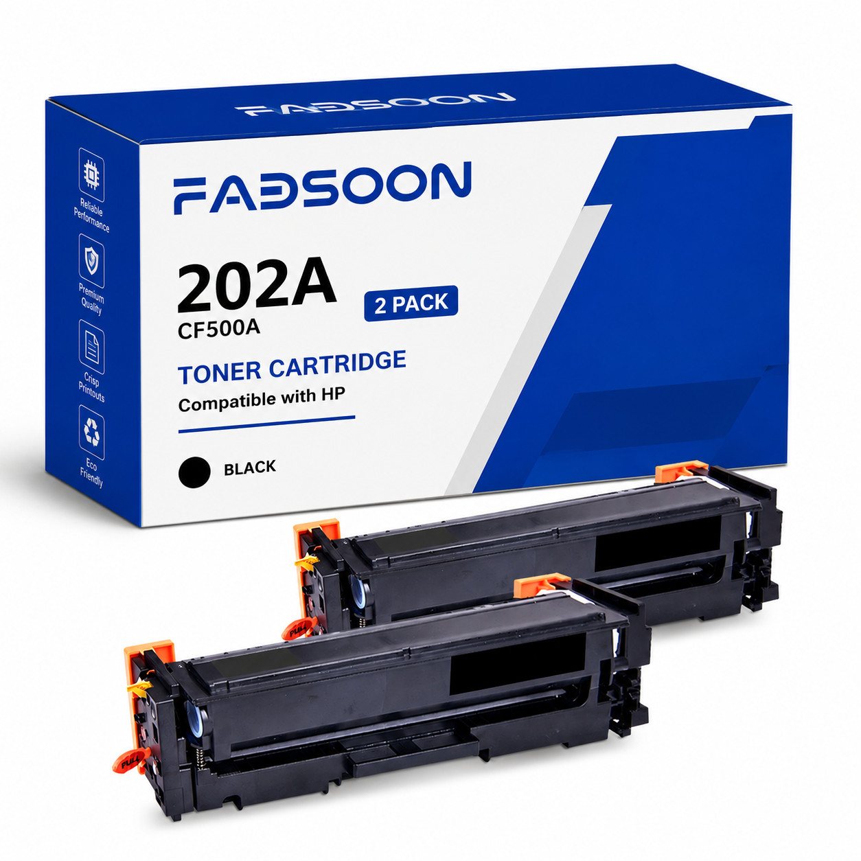 202A CF500A 2PK BK Toner Cartridge Replacement for M254dw M254nw M254dn M280nw