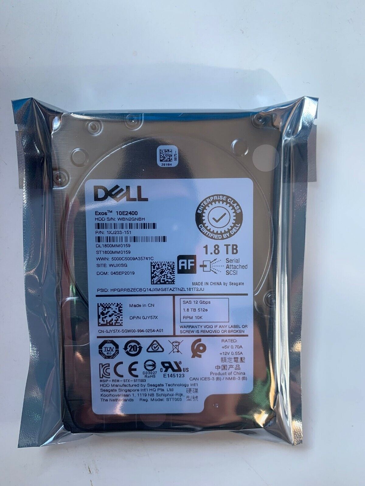 Dell JY57X 1.8TB 10K 2.5'' 12Gbps SAS Hard Drive ST1800MM0159 0JY57X